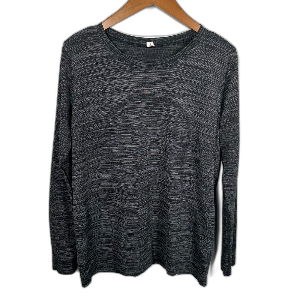 Lululemon Crew Neck Long Sleeve Swiftly Tech Knit Top Size 10 Workout Gym Active